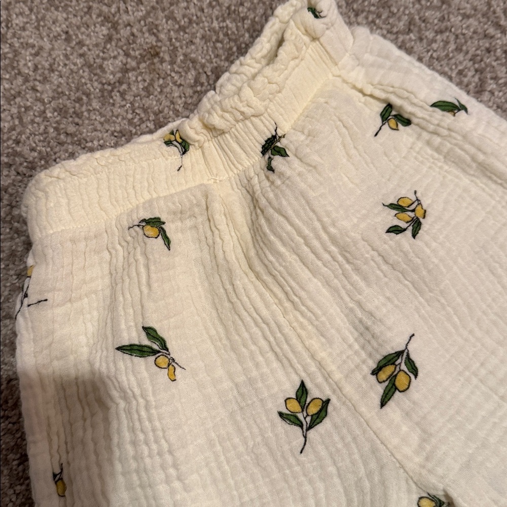 Lemon Patterned Cream Pants - Picture 2 of 3